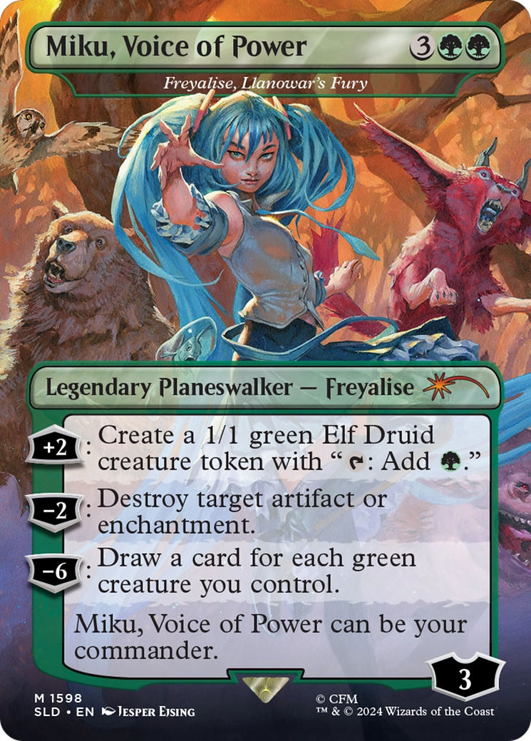 Miku, Voice of Power - Freyalise, Llanowar's Fury [Secret Lair Drop Series] | Mindsight Gaming