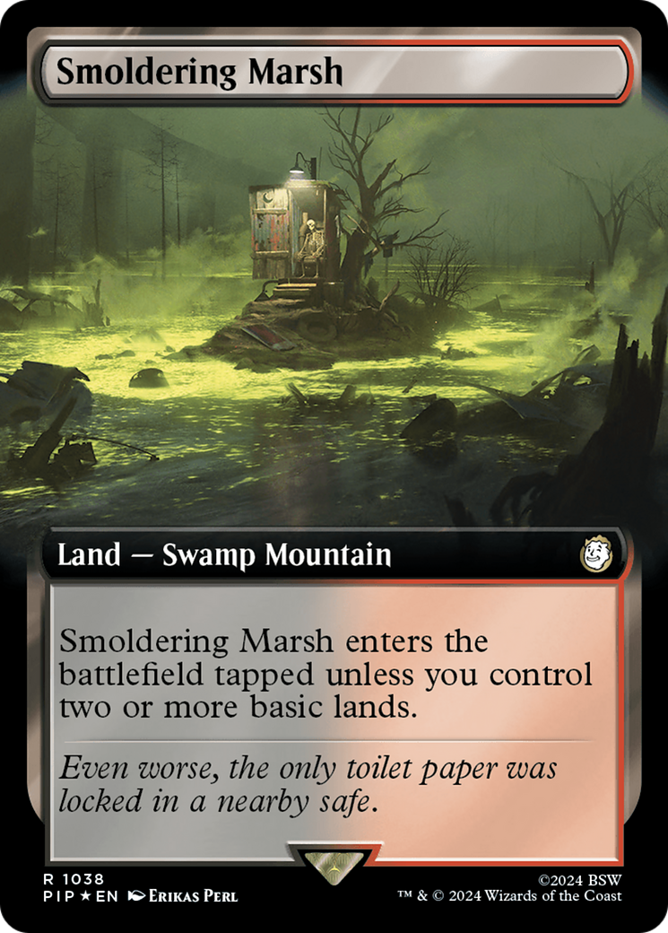 Smoldering Marsh (Extended Art) (Surge Foil) [Fallout] | Mindsight Gaming