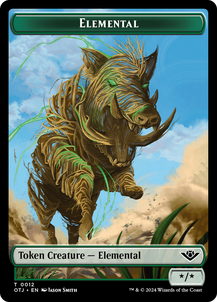 Mercenary // Elemental Double-Sided Token [Outlaws of Thunder Junction Tokens] | Mindsight Gaming