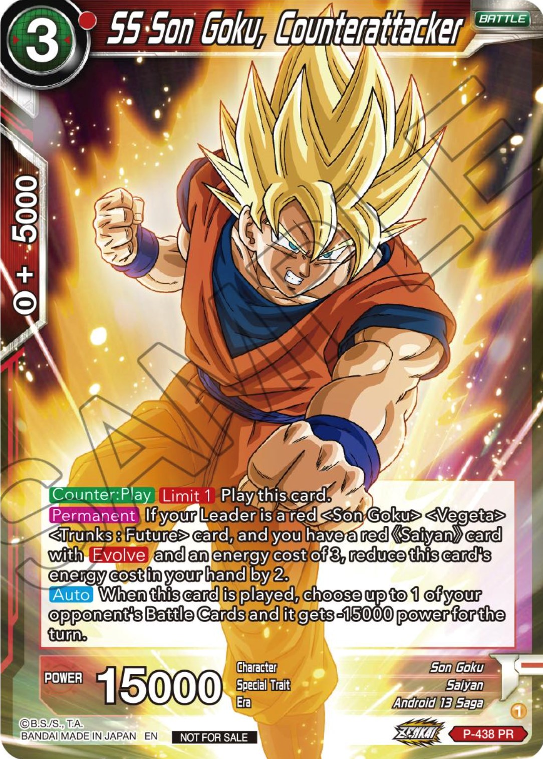 SS Son Goku, Counterattacker (Zenkai Series Tournament Pack Vol.2) (P-438) [Tournament Promotion Cards] | Mindsight Gaming