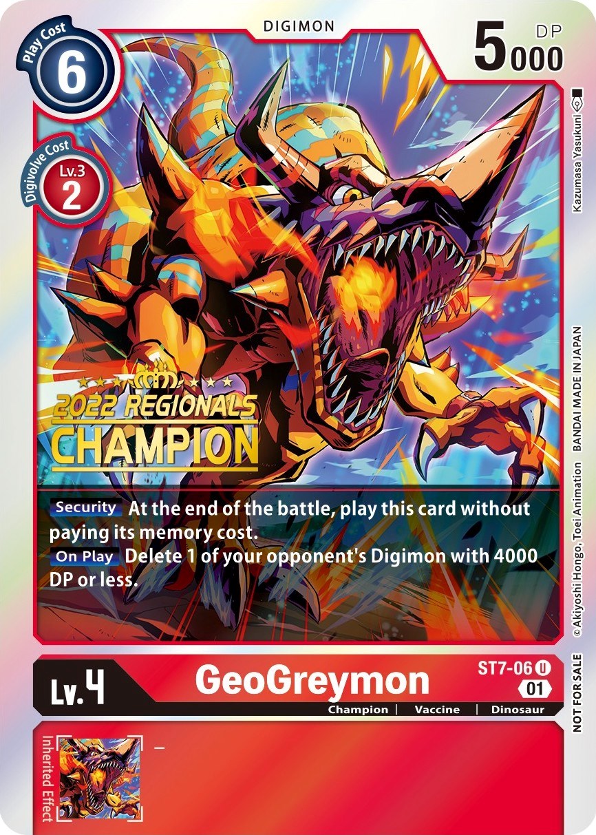 GeoGreymon [ST7-06] (2022 Championship Offline Regional) (Online Champion) [Starter Deck: Gallantmon Promos] | Mindsight Gaming