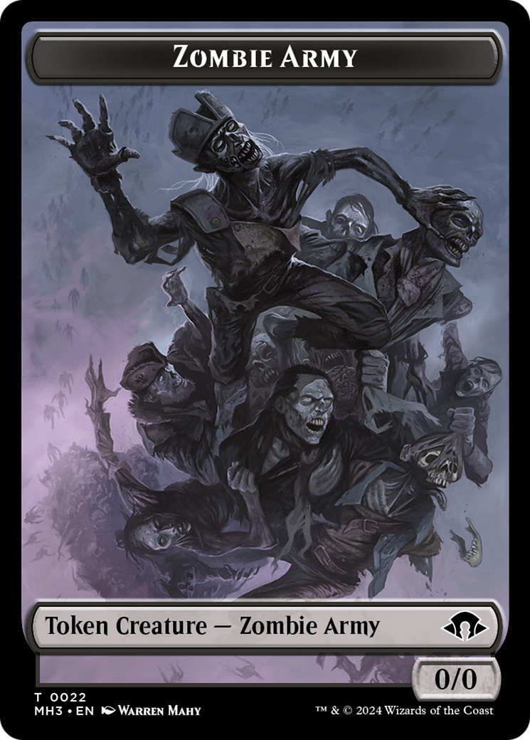 Phyrexian Germ // Zombie Army Double-Sided Token [Modern Horizons 3 Tokens] | Mindsight Gaming