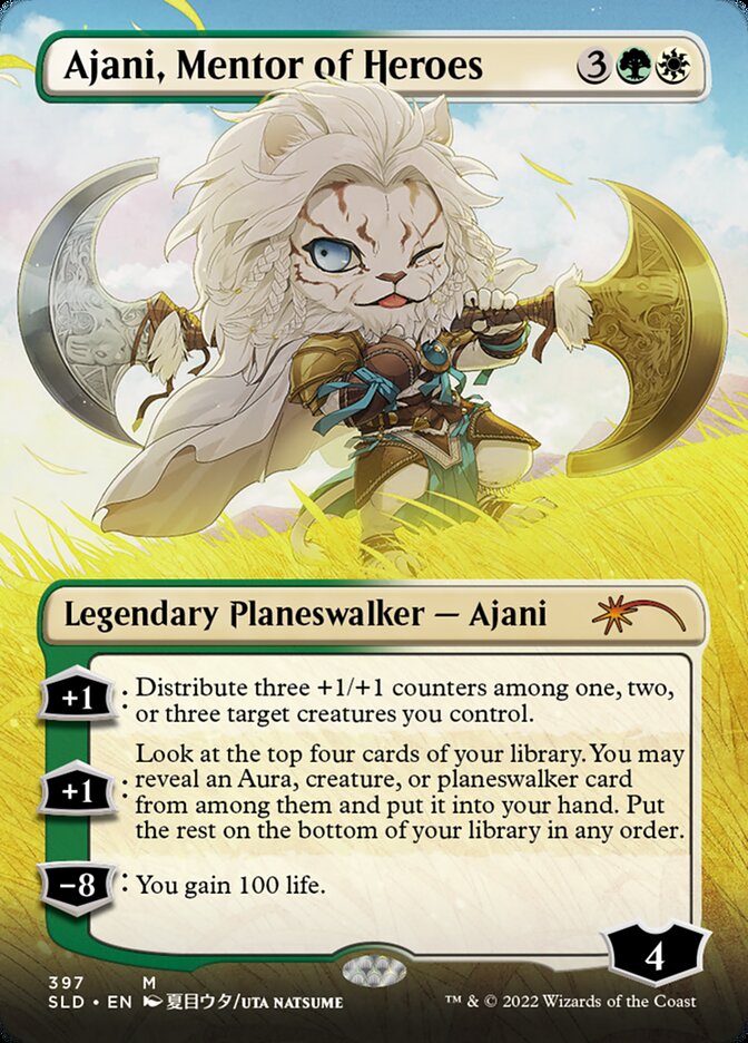 Ajani, Mentor of Heroes (Borderless) [Secret Lair Drop Series] | Mindsight Gaming