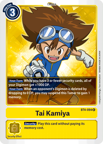 Tai Kamiya [BT4-094] [Great Legend] | Mindsight Gaming