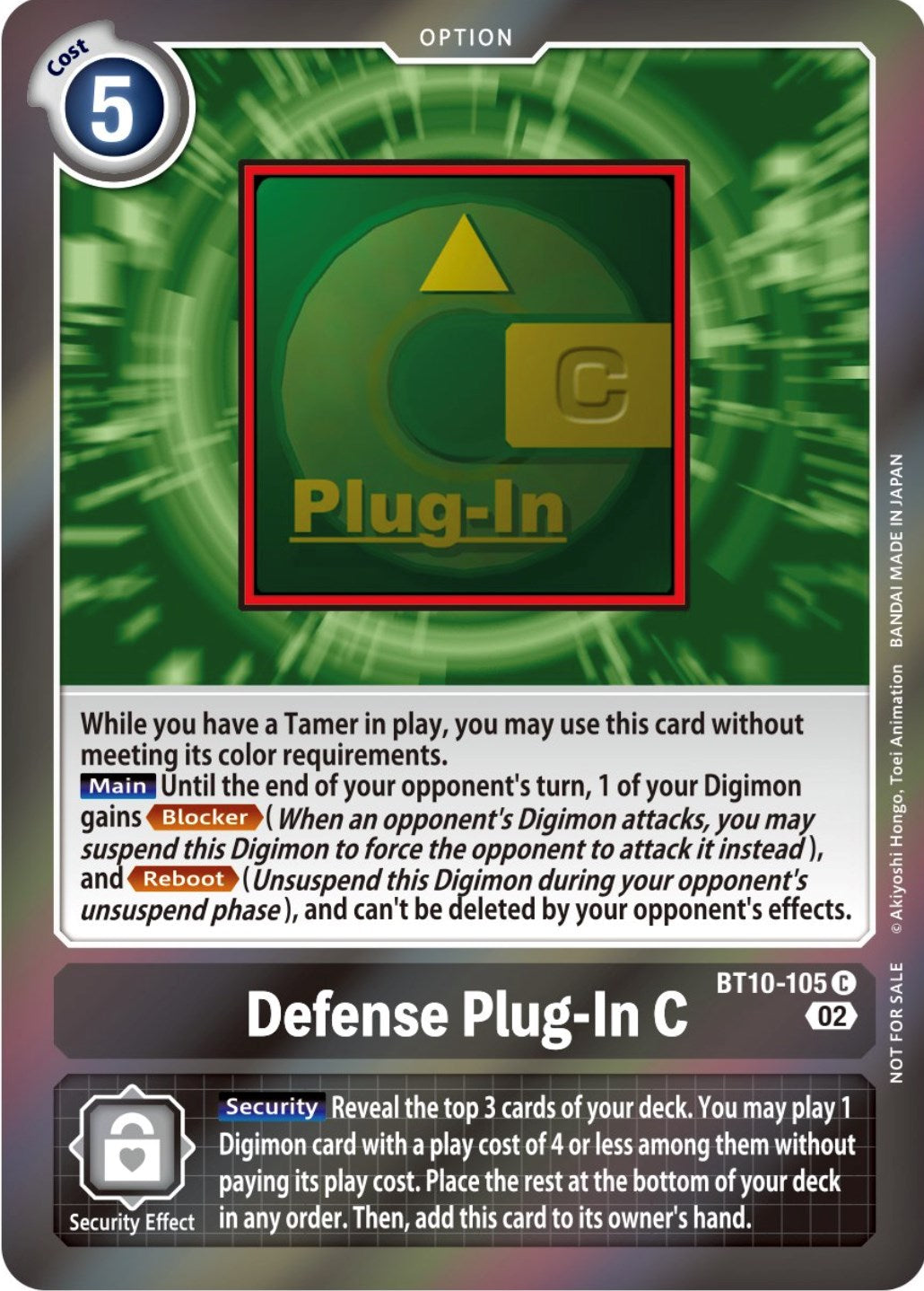 Defense Plug-In C [BT10-105] (Event Pack 4) [Xros Encounter Promos] | Mindsight Gaming