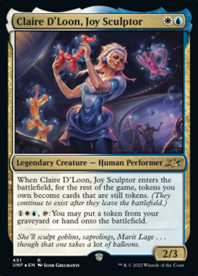 Claire D'Loon, Joy Sculptor (Galaxy Foil) [Unfinity] | Mindsight Gaming