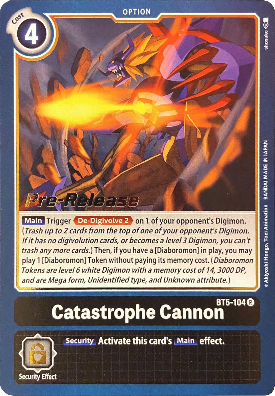 Catastrophe Cannon [BT5-104] [Battle of Omni Pre-Release Promos] | Mindsight Gaming