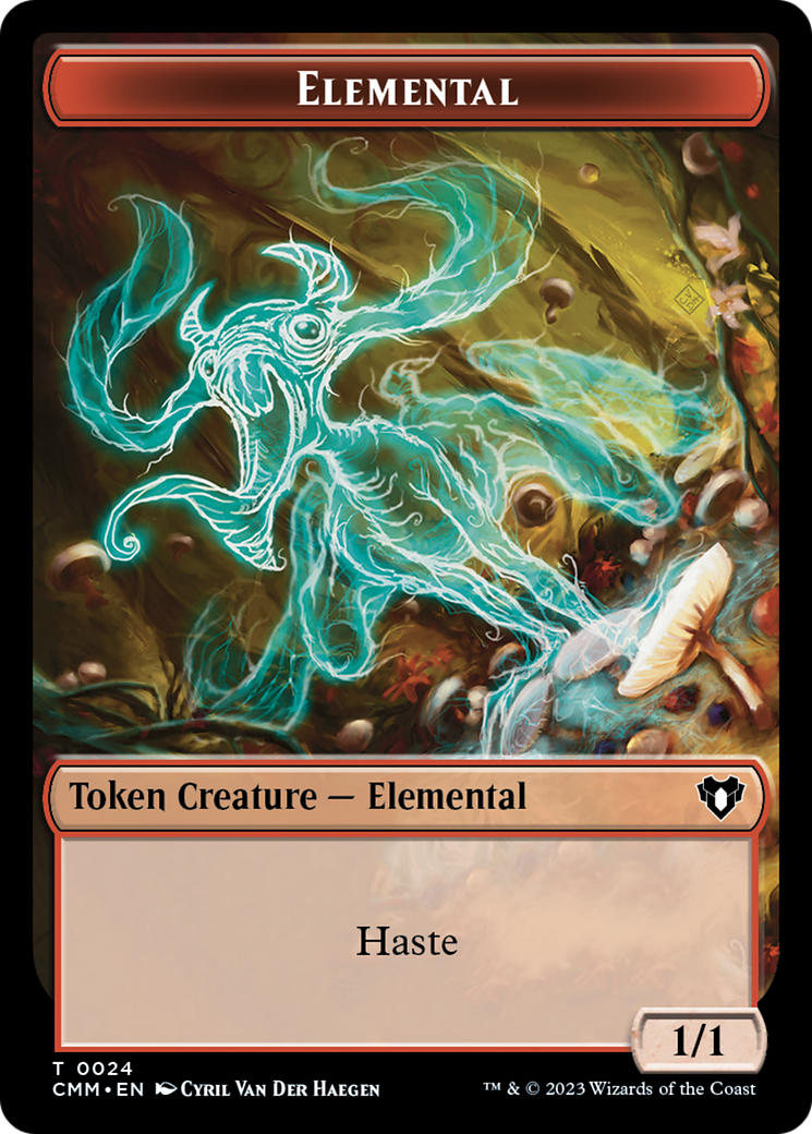 Elemental (0024) // Elf Druid Double-Sided Token [Commander Masters Tokens] | Mindsight Gaming