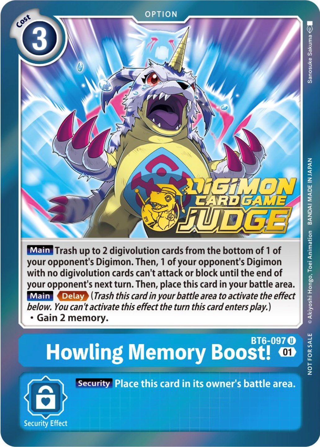 Howling Memory Boost! [BT6-097] (Judge Pack 3) [Double Diamond Promos] | Mindsight Gaming