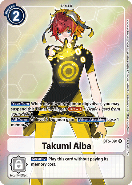 Takumi Aiba [BT5-091] (Buy-A-Box Promo) [Battle of Omni Promos] | Mindsight Gaming