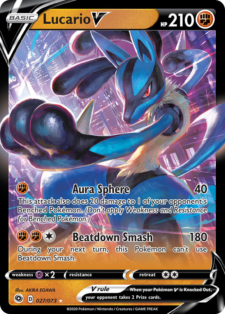 Lucario V (027/073) (Intro Deck) [Sword & Shield: Champion's Path] | Mindsight Gaming