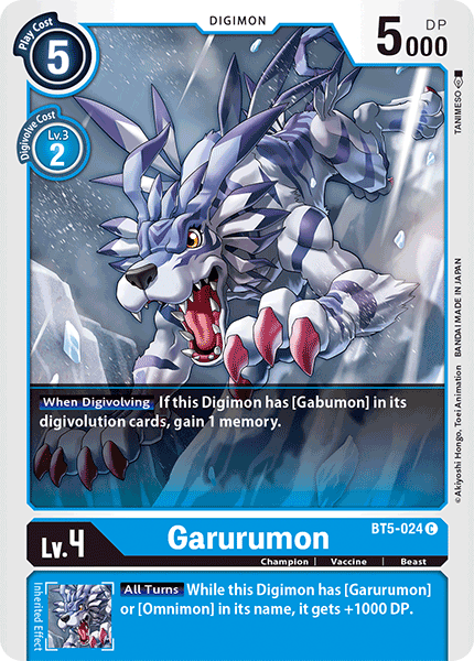 Garurumon [BT5-024] [Battle of Omni] | Mindsight Gaming