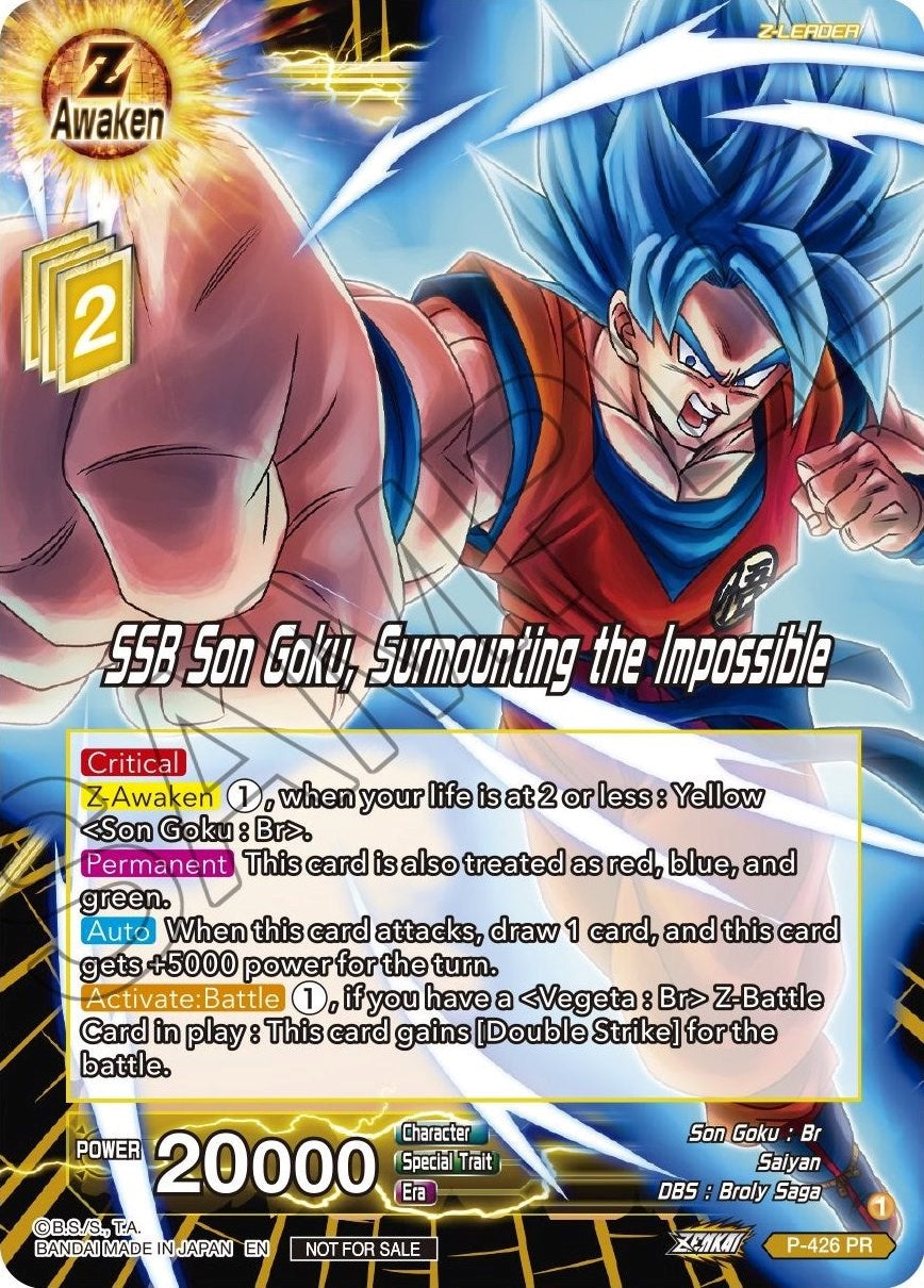 SSB Son Goku, Surmounting the Impossible (P-426) [Promotion Cards] | Mindsight Gaming