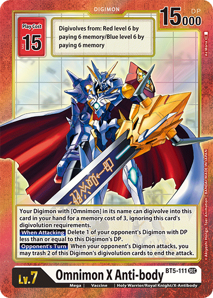 Omnimon X Anti-body [BT5-111] (Alternate Art) [Battle of Omni] | Mindsight Gaming