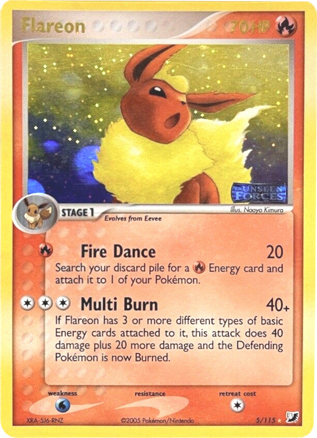 Flareon (5/115) (Stamped) [EX: Unseen Forces] | Mindsight Gaming