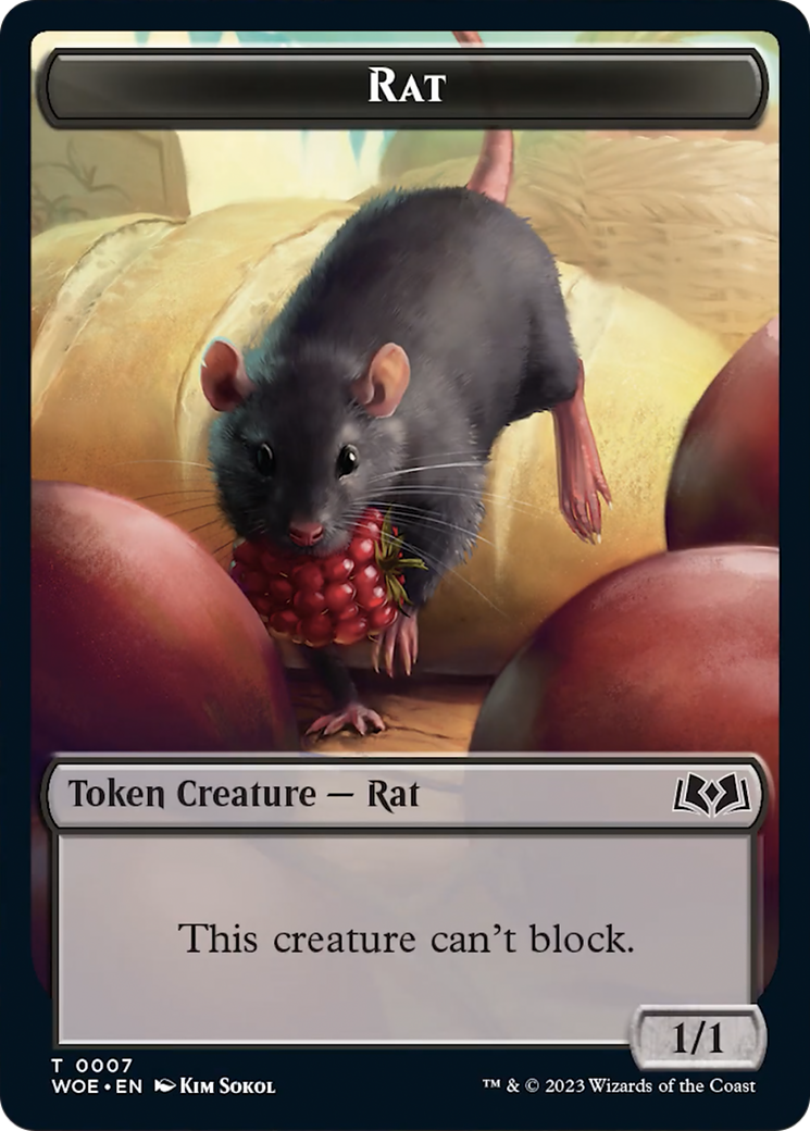 Rat // Food (0013) Double-Sided Token [Wilds of Eldraine Tokens] | Mindsight Gaming