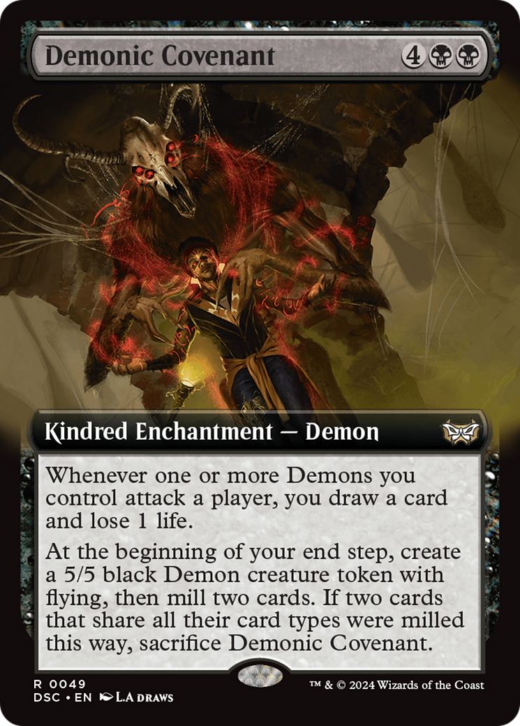 Demonic Covenant (Extended Art) [Duskmourn: House of Horror Commander] | Mindsight Gaming