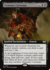 Demonic Covenant (Extended Art) [Duskmourn: House of Horror Commander] | Mindsight Gaming