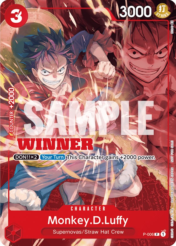 Monkey.D.Luffy (P-006) (Winner Pack Vol. 1) [One Piece Promotion Cards] | Mindsight Gaming