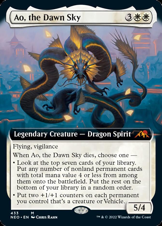 Ao, the Dawn Sky (Extended Art) [Kamigawa: Neon Dynasty] | Mindsight Gaming