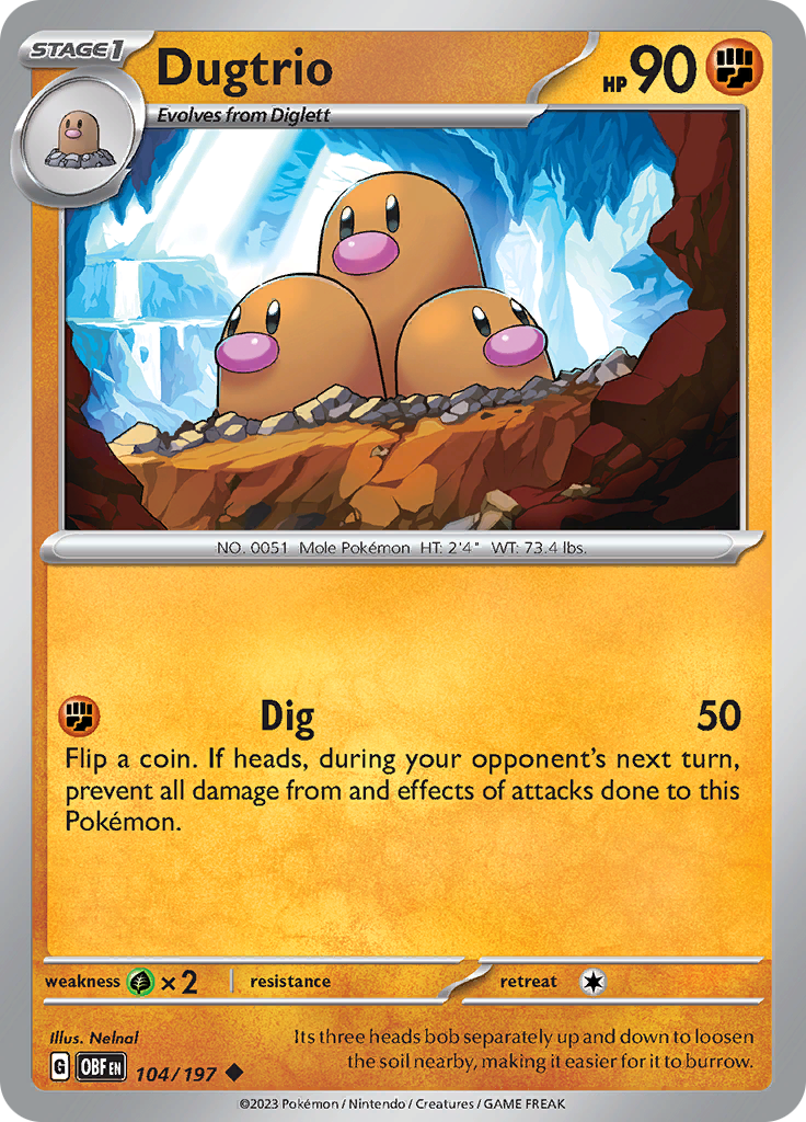 Dugtrio (104/197) [Scarlet & Violet: Obsidian Flames] | Mindsight Gaming