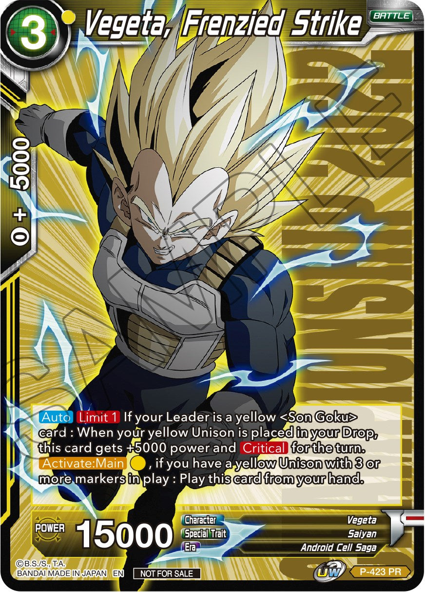 Vegeta, Frenzied Strike (Championship Pack 2022 Vol.2) (P-423) [Promotion Cards] | Mindsight Gaming