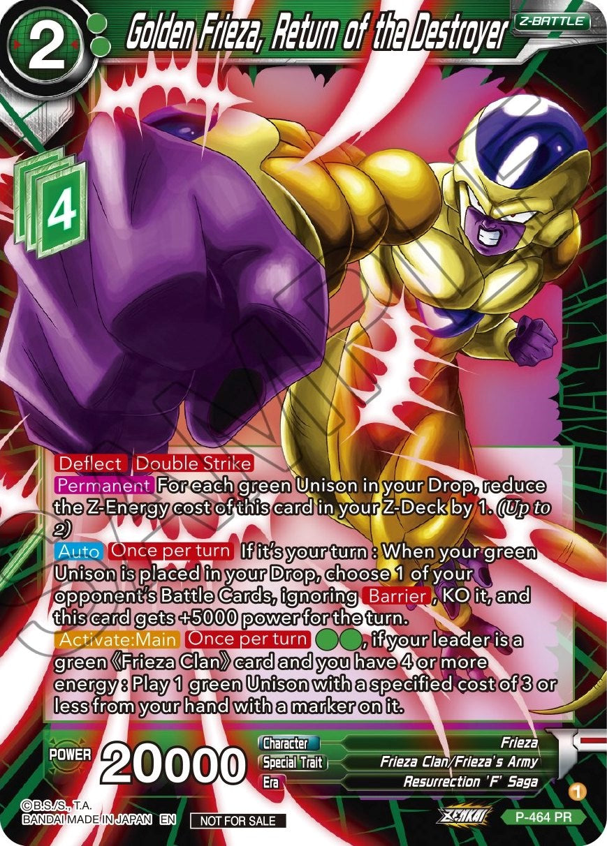 Golden Frieza, Return of the Destroyer (Z03 Dash Pack) (P-464) [Promotion Cards] | Mindsight Gaming