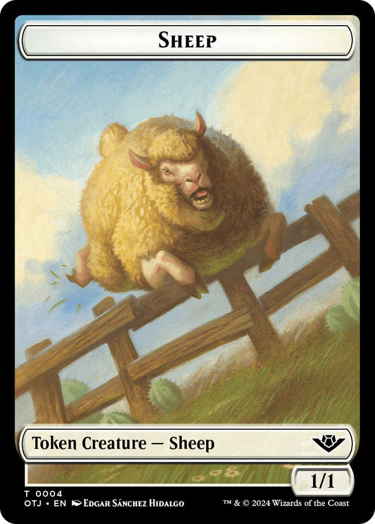 Sheep Token [Outlaws of Thunder Junction Tokens] | Mindsight Gaming