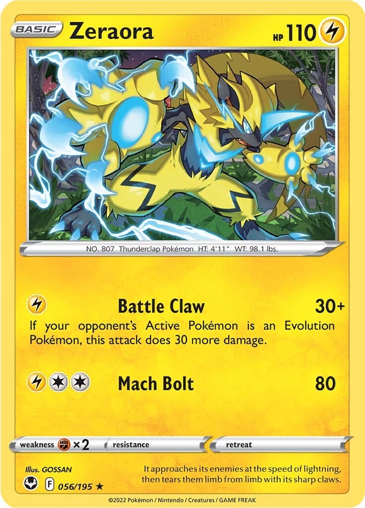 Zeraora (056/195) [Sword & Shield: Silver Tempest] | Mindsight Gaming