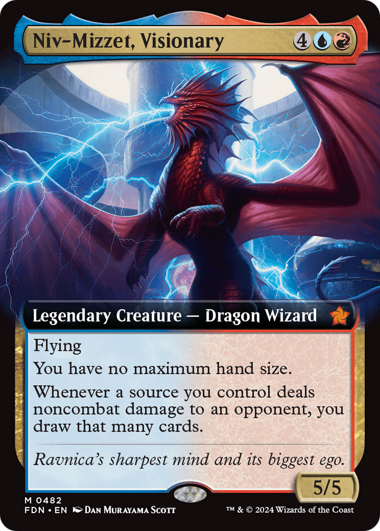 Niv-Mizzet, Visionary (Extended Art) [Foundations] | Mindsight Gaming