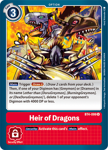 Heir of Dragons [BT4-099] [Great Legend] | Mindsight Gaming