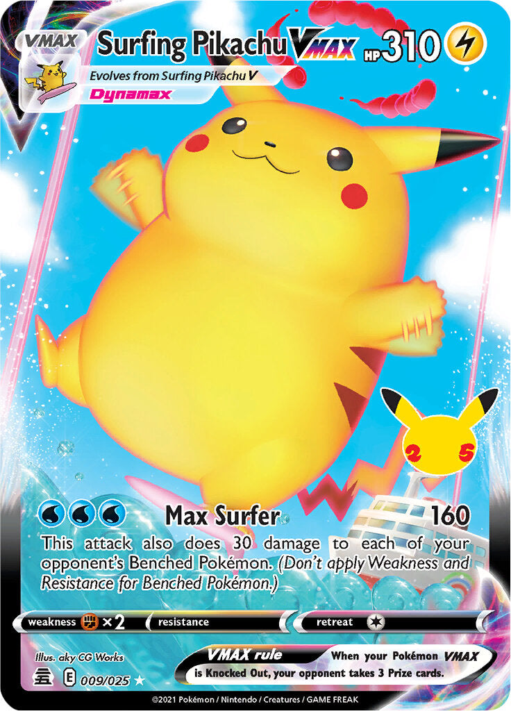 Surfing Pikachu VMAX (009/025) [Celebrations: 25th Anniversary] | Mindsight Gaming