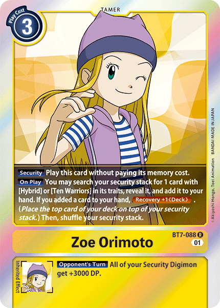 Zoe Orimoto [BT7-088] [Next Adventure] | Mindsight Gaming