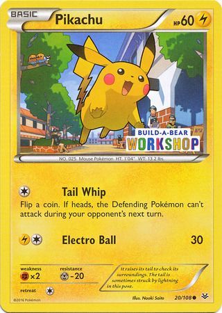 Pikachu (20/108) (Build A Bear Workshop Exclusive) [Miscellaneous Cards] | Mindsight Gaming