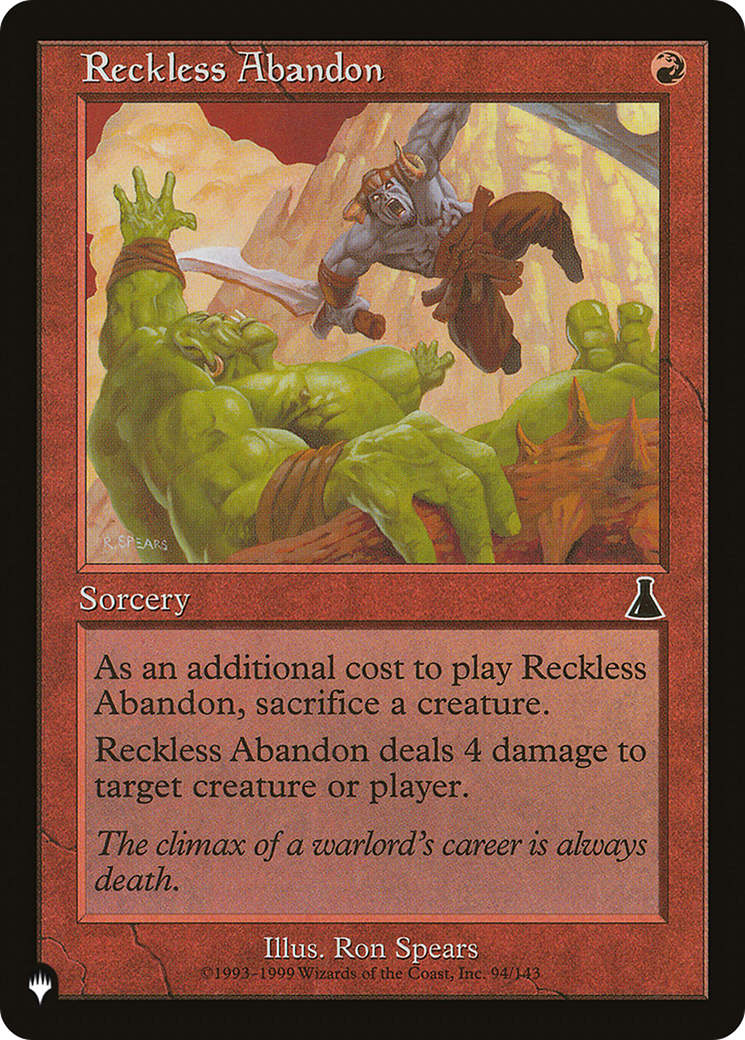 Reckless Abandon [The List Reprints] | Mindsight Gaming