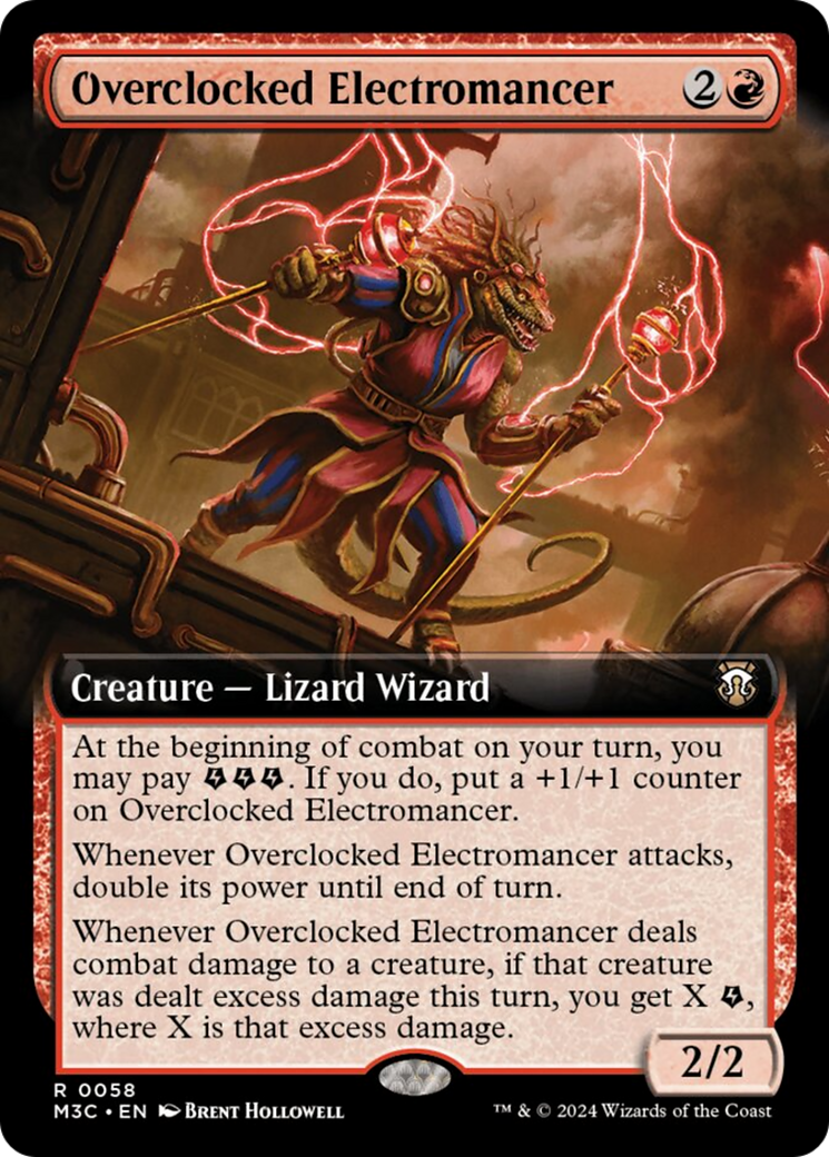 Overclocked Electromancer (Extended Art) (Ripple Foil) [Modern Horizons 3 Commander] | Mindsight Gaming