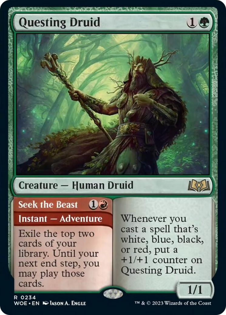 Questing Druid // Seek the Beast [Wilds of Eldraine] | Mindsight Gaming