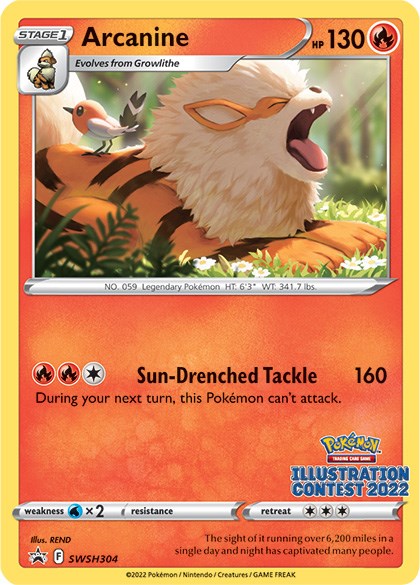 Arcanine (SWSH304) (Illustration Contest 2022) [Sword & Shield: Black Star Promos] | Mindsight Gaming