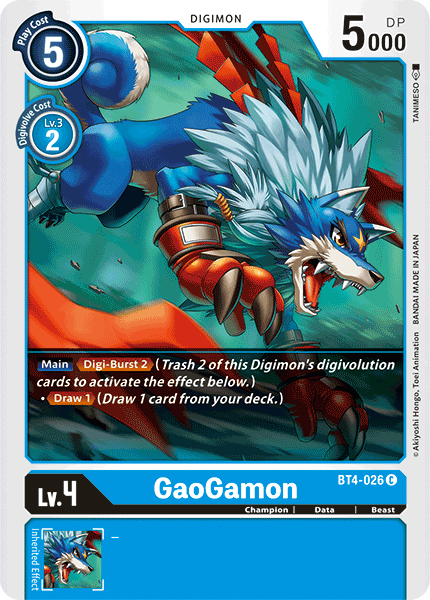 GaoGamon [BT4-026] [Great Legend] | Mindsight Gaming