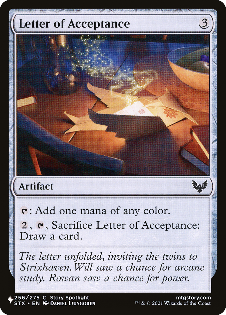 Letter of Acceptance [The List Reprints] | Mindsight Gaming