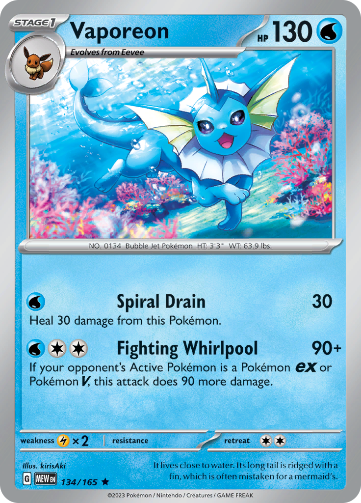 Vaporeon (134/165) [Scarlet & Violet: 151] | Mindsight Gaming