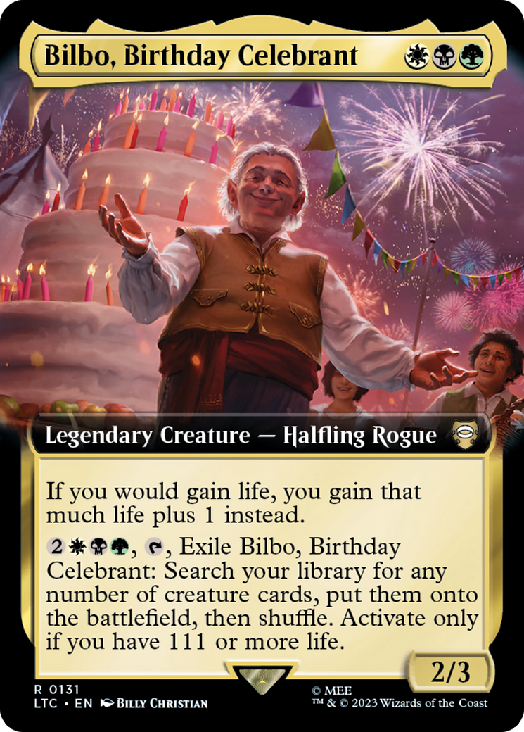 Bilbo, Birthday Celebrant (Extended Art) [The Lord of the Rings: Tales of Middle-Earth Commander] | Mindsight Gaming