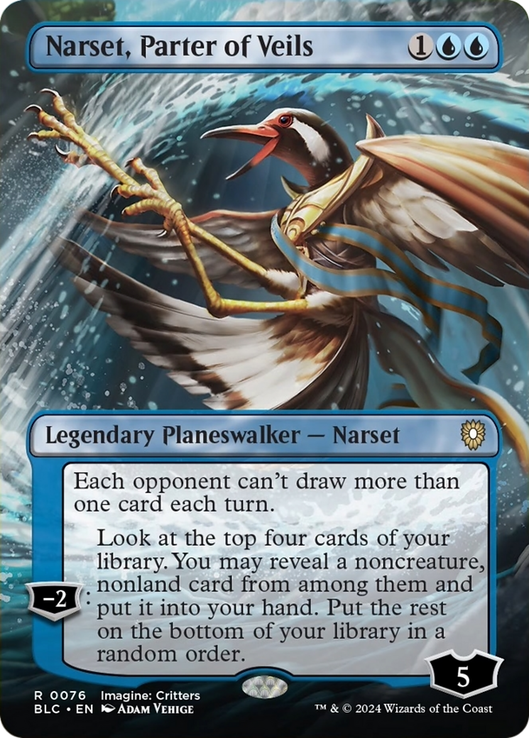 Narset, Parter of Veils (Borderless) [Bloomburrow Commander] | Mindsight Gaming