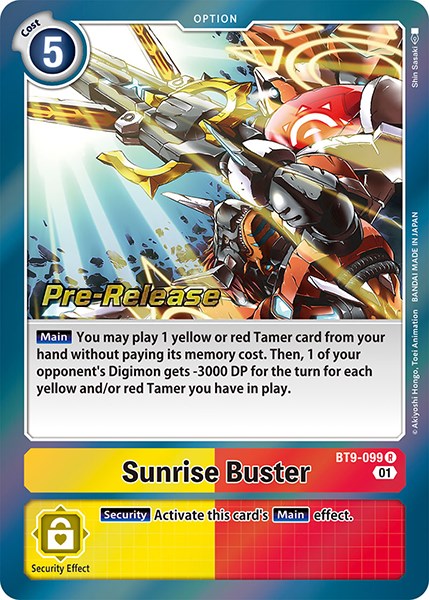 Sunrise Buster [BT9-099] [X Record Pre-Release Promos] | Mindsight Gaming