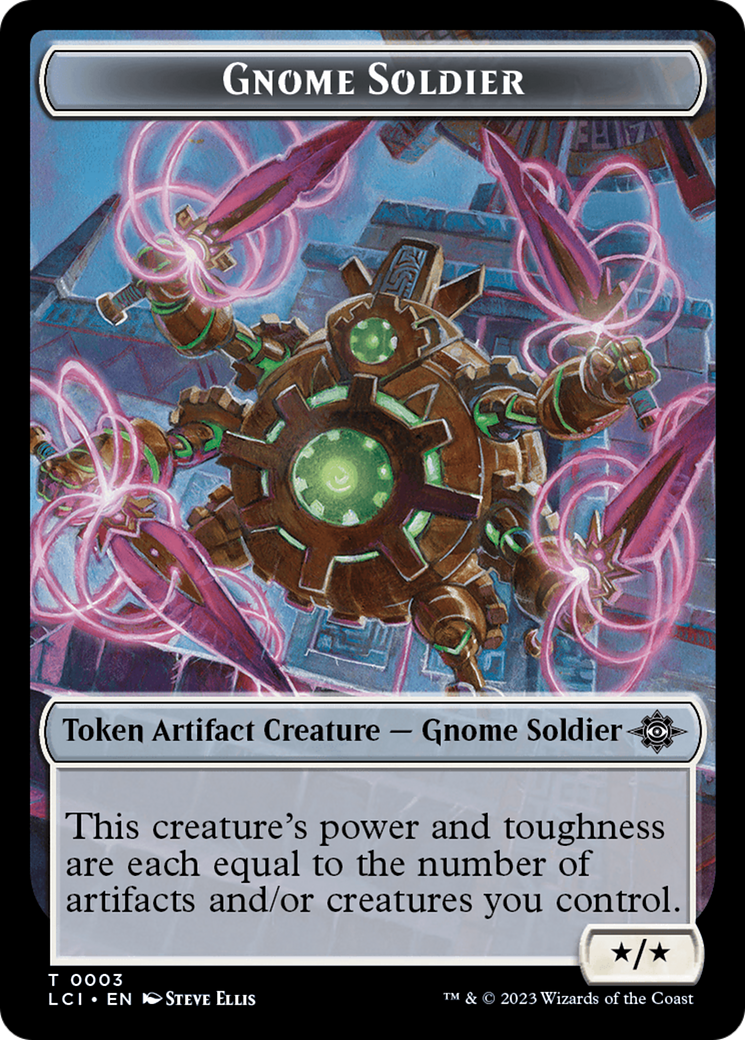 Fungus Dinosaur // Gnome Soldier Double-Sided Token [The Lost Caverns of Ixalan Tokens] | Mindsight Gaming