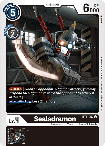 Sealsdramon [BT4-067] [Great Legend] | Mindsight Gaming