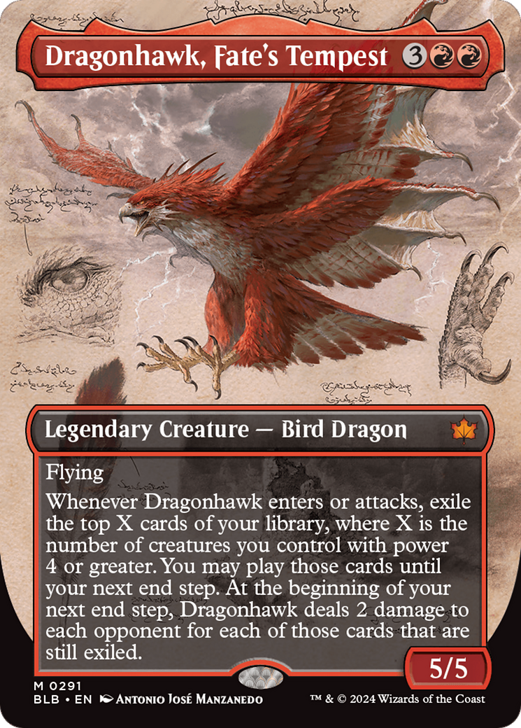 Dragonhawk, Fate's Tempest (Borderless) [Bloomburrow] | Mindsight Gaming