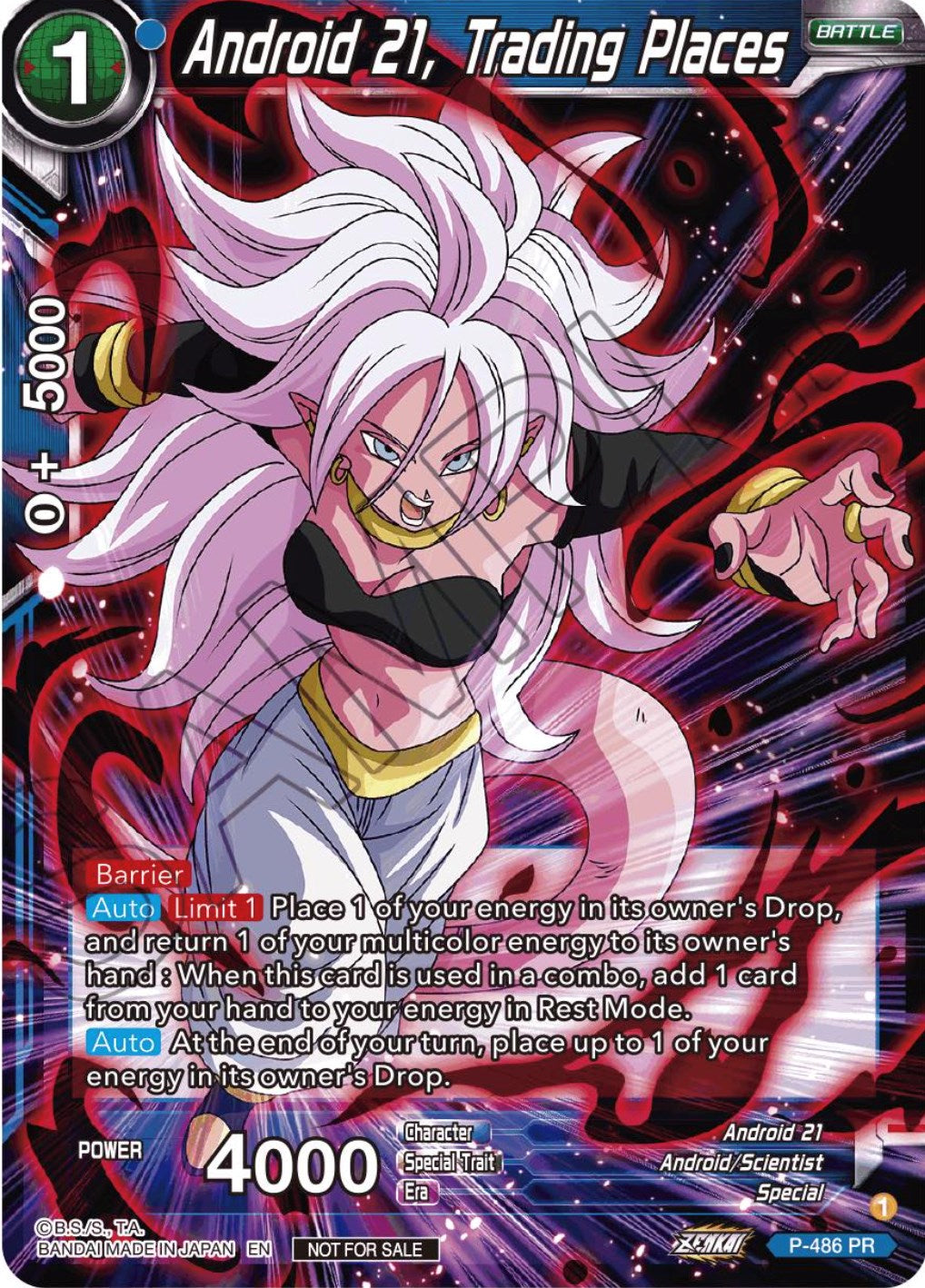 Android 21, Trading Places (Zenkai Series Tournament Pack Vol.3) (P-486) [Tournament Promotion Cards] | Mindsight Gaming