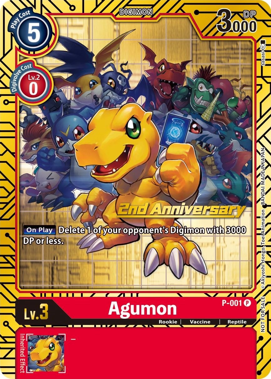 Agumon [P-001] (2nd Anniversary Card Set) [Promotional Cards] | Mindsight Gaming