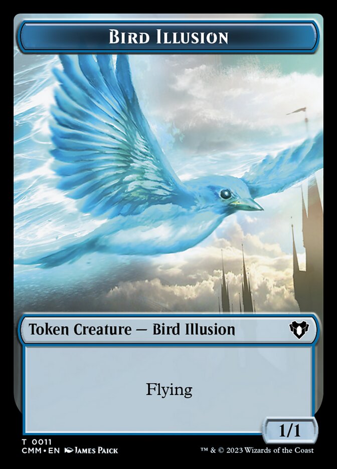 Treasure // Bird Illusion Double-Sided Token [Commander Masters Tokens] | Mindsight Gaming